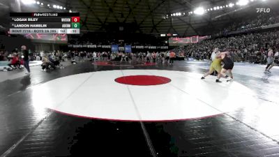 Boys 2A 285 lbs Cons. Round 4 - Landon Hamblin, Aberdeen vs Logan Riley, West Valley (Spokane)