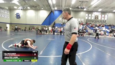 105 lbs Semifinal - Eli McCurdy, Uintah Jr High Wrestling vs Brexten Lamb, Cougars Wrestling Club