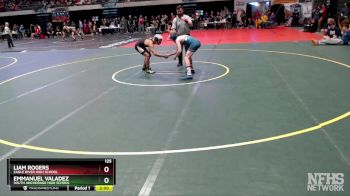 125 lbs Quarterfinal - Emmanuel Valadez, South Anchorage High School vs Liam Rogers, Eagle River High School