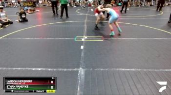 82 lbs Round 1 (6 Team) - Ethan VanDyke, Ares Black vs Landon Mersdorf, Ragin Raisins WC