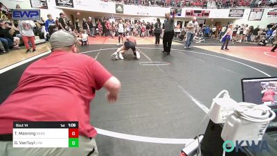 90 lbs Quarterfinal - Tatton Manning, Barnsdall Youth Wrestling vs Grayson VanTuyl, Coweta Tiger Wrestling