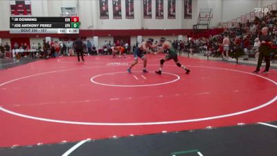 157 lbs Quarterfinal - Jr Downing, Corban University vs Joe Anthony Perez, Cal Poly Humboldt