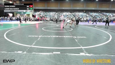 92 lbs 5th Place - Elena Gomez, Buckaroo Wrestling Club vs Laker Nau Rarick, Westlake