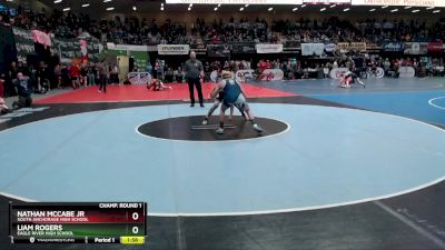 130 lbs Champ. Round 1 - Liam Rogers, Eagle River High School vs Nathan McCabe Jr, South Anchorage High School