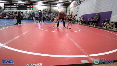 51 lbs Rr Rnd 3 - Zellee Edwards, HURRICANE WRESTLING ACADEMY vs Masyn Rumsey, Pawhuska Elks Takedown