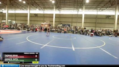 85 lbs Cons. Round 3 - Thomas Dean, Nampa Christian Middle School vs Derrick Avita, Rocky Mountain Middle School