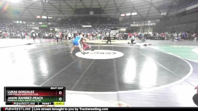 225 lbs Quarterfinal - Lukas Gonzalez, Lake Stevens Wrestling Club vs Jason Ramirez-Peach, Ferndale Force Wrestling Club