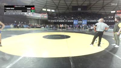 Boys 4A 126 lbs Quarterfinal - Eben Nau, Tahoma vs Drayson Elfering, Richland