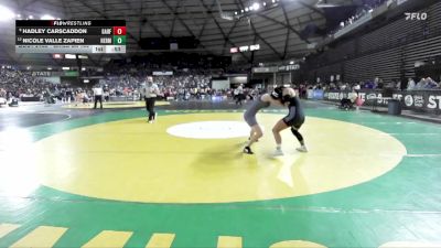 Girls 3A 130 lbs Cons. Round 2 - Hadley Carscaddon, Garfield (Girls) vs Nicole Valle Zapien, Hermiston (Girls)