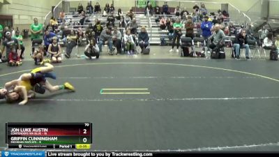 70 lbs Quarterfinals (8 Team) - Griffin Cunningham, Michigan Matcats vs Jon Luke Austin, Contenders WA Blue