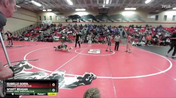 97 lbs Quarterfinal - Wyatt Reagan, Cherry Creek Wrestling Club vs Isabelle Goedl, Steelclaw Wrestling Club