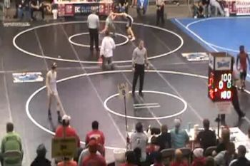 12/under 100lb Final (1) Dylan Taylor(white) Wheeling, WV vs (2) Randy Meneweather(red) Galesburg, IL