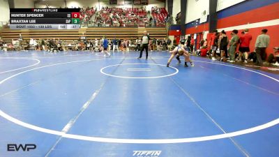 138 lbs Consi Of 8 #1 - Hunter Spencer, Sand Springs HS vs Braxtan Lee, Sapulpa