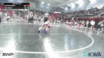 61 lbs Round Of 16 - Clayton Brady, Barnsdall Youth Wrestling vs Jack Arias, Owasso Takedown Club