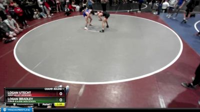 138 lbs Champ. Round 3 - Logan Bradley, Coeur D`Alene High School vs Logan Utecht, West Valley (Spokane)