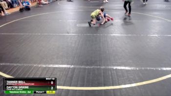 50 lbs Semifinal - Tanner Bell, River Bluff Youth Wrestling vs Dayton Griebe, Cane Bay Cobras
