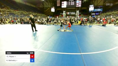 100 lbs Cons 8 #1 - Cristian Rojas, VA vs Kaiden Belinsky, IA