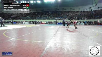 105 lbs Consi Of 16 #1 - Johnny Whitebuffalo, Watonga vs Jude Pepper, Edmond Memorial