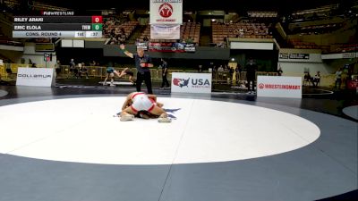 Cadet Boys Lower - 132 lbs Cons. Round 4 - Riley Araki vs Eric Elola, Tri Valley Elite Wrestling Club