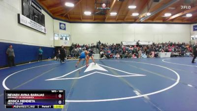 160 lbs Cons. Round 2 - Jessica Mendieta, Menlo College vs Nevaeh Avina-Barajas, University Of Providence