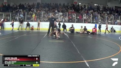 82 lbs Cons. Round 5 - Dylan Hoyt, Tri County WC vs Jayse Miller, Eaton Rapids Youth WC