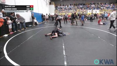 58-62 lbs Round Of 16 - Sawyer Law, Morrison Takedown Club vs Summer Jones, Cowboy Wrestling Club