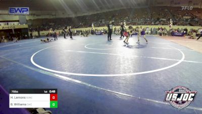 75 lbs Consi Of 8 #2 - Harbor Lemons, Duncan Demon Wrestling vs Braxton Williams, Chickasha Youth Wrestling