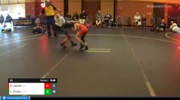 65 lbs Round 1 (3 Team) - Landon Zinser, The Untouchables Purple vs Gianluca Juarez, RIOT ROOM