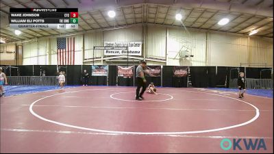 64 lbs Quarterfinal - Wake Johnson, Comanche Takedown Club vs William Eli Potts, Southern Oklahoma Wrestling Club