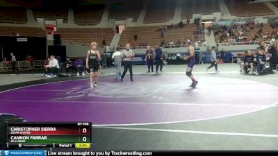 D1-106 lbs Champ. Round 1 - Christopher Sierra, Cesar Chavez vs Cannon Farrar, Gila Ridge