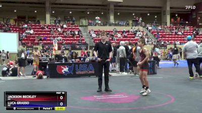 82 lbs Quarterfinal - Jackson Beckley, OK vs Luca Grasso, NE