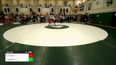 126 lbs Consi Of 8 #2 - Nicholas Crespo, New Bedford vs Jared Sabatelli, Tollgate