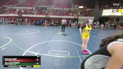 145 lbs Round 1 (16 Team) - Gillian Eckert, Comal Pieper vs Hallie Harp, Fort Worth South Hills