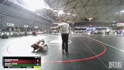 2A 113 lbs Champ. Round 1 - Zander Boyd, Ephrata vs Brody Davis, Washougal