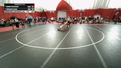 14U Boys - 92 lbs Cons. Round 3 - Vernon Karl, CrassTrained: Weigh In Club vs Aiden Kolstad, Luxemburg-Casco Wrestling Club