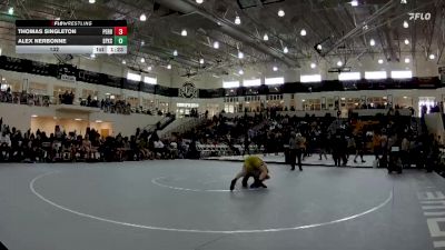 132 lbs 2nd Wrestleback (16 Team) - Alex Nerbonne, St Pius X School vs Thomas Singleton, Perry