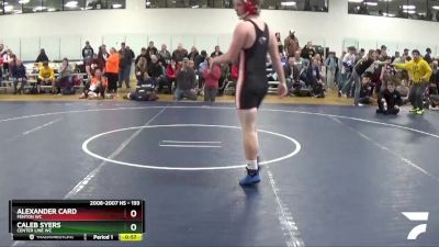 193 lbs Quarterfinal - Alexander Card, Fenton WC vs Caleb Syers, Center Line WC