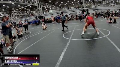 132 lbs Finals (2 Team) - Chloe Owen, Crown City Queens Blue vs Abbi Bowman, Central Pennies Grit