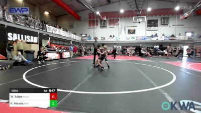 55 lbs Rr Rnd 2 - Wyatt Attee, Pocola Youth Wrestling vs Kruz Means, Brushy Wrestling Club