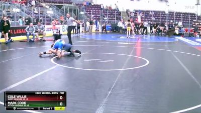 101 lbs Quarterfinal - Cole Willis, West Genesee Sr HS vs Mark Cook, Attica-Batavia Sr HS