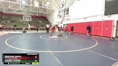 285 lbs Quarterfinal - Jonathan Garcia, Bakersfield College vs Andrew Thomas, Sacramento City College