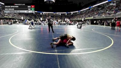 110 lbs Round Of 16 - Chloe Speicher, Burgettstown vs Ava Diulus, Pine Richland