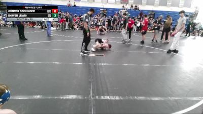 55 lbs Round 2 - Gunner Seckinger, KC Elite Training Center vs Bowen Lewis, Summerville Take Down