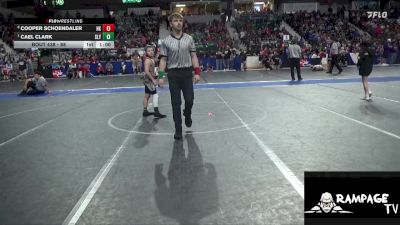 88 lbs Quarterfinal - Cael Clark, Slyfox vs Cooper Schoendaler, Hoxie Kids