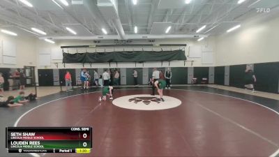 100 lbs Cons. Semi - Seth Shaw, Lincoln Middle School vs Louden Rees, Lincoln Middle School