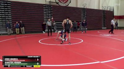 149 lbs Champ. Round 1 - Josh Abarca, Clackamas Community College vs Karsten Jensen, Southwestern Oregon Community College