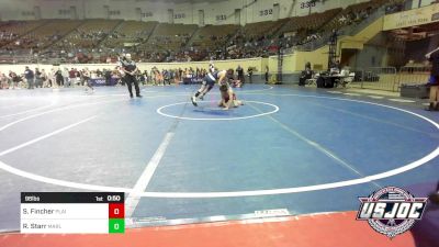 96 lbs Consolation - Stran Fincher, Plainview Youth Wrestling Club vs Reece Starr, Marlow Outlaws