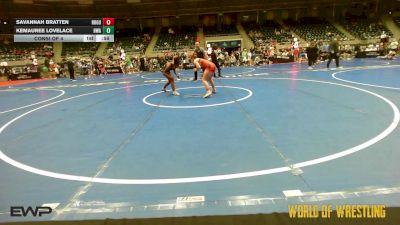 127 lbs Consi Of 4 - Savannah Bratten, Rogue Warrior Wrestling vs Kemauree Lovelace, HURRICANE WRESTLING ACADEMY