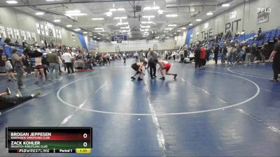 142 lbs 5th Place Match - Zack Kohler, Wasatch Wrestling Club vs Brogan Jeppesen, Northside Wrestling Club