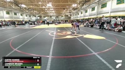 165 lbs Round 1 - Justin Haneke, Beresford Youth Wrestling vs Cameron Braden, Moorcroft Mat Masters